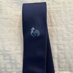 New Men's Royal Blue Salvatore Ferragamo Tie - Rooster Embellishment
